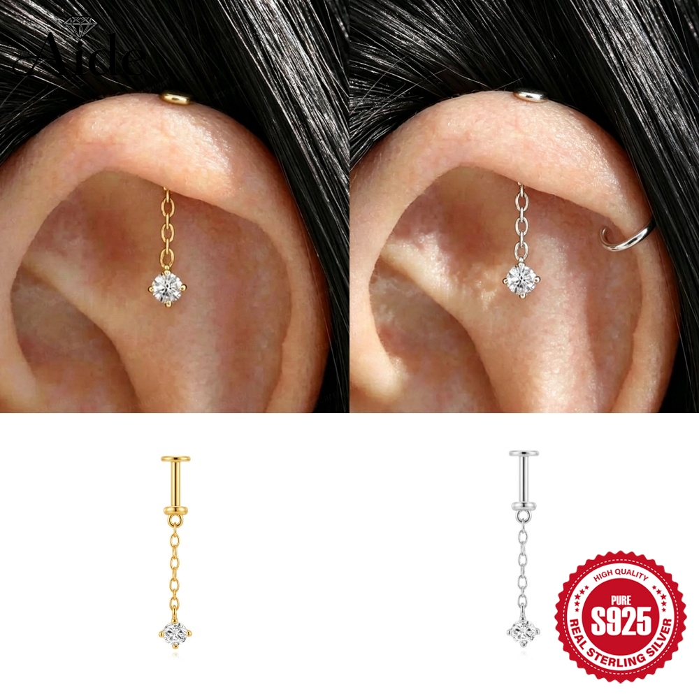 Tragus Flat Back - AIDE Pendiente de cadena en espiral