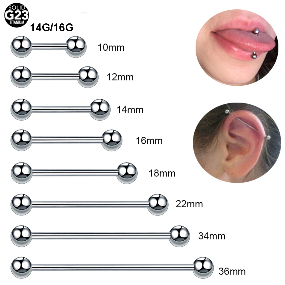 Tongue Barbell Straight - 1 unidad G23 de titanio, barra