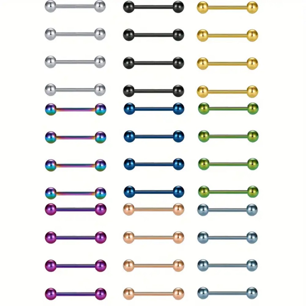 Tongue Barbell Straight - Juego de 4 anillos para pezón