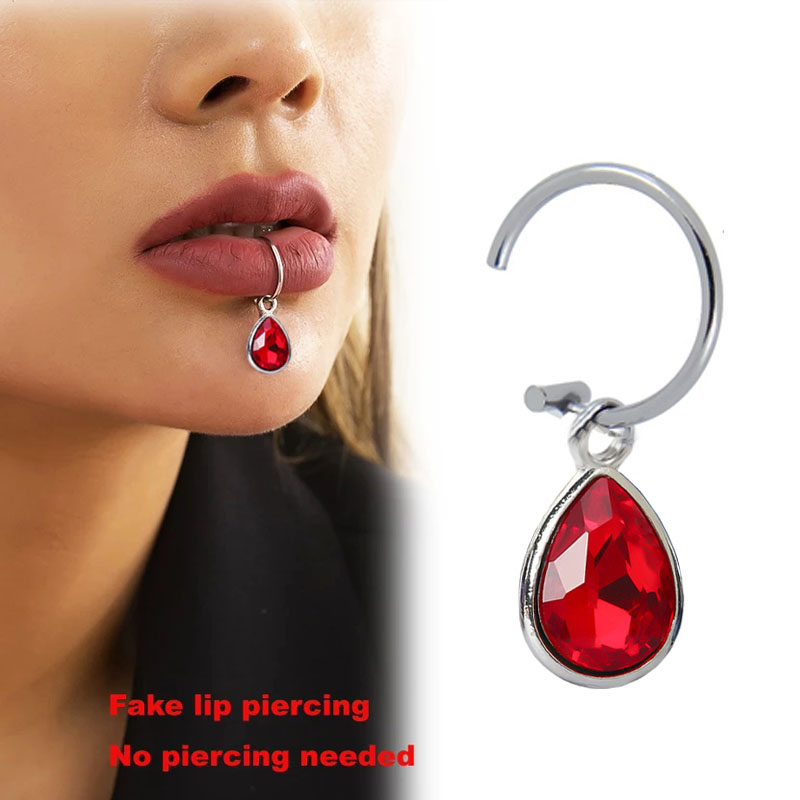 Body Jewelry Lip Ring - Piercing falso de acero inoxidable, Clip
