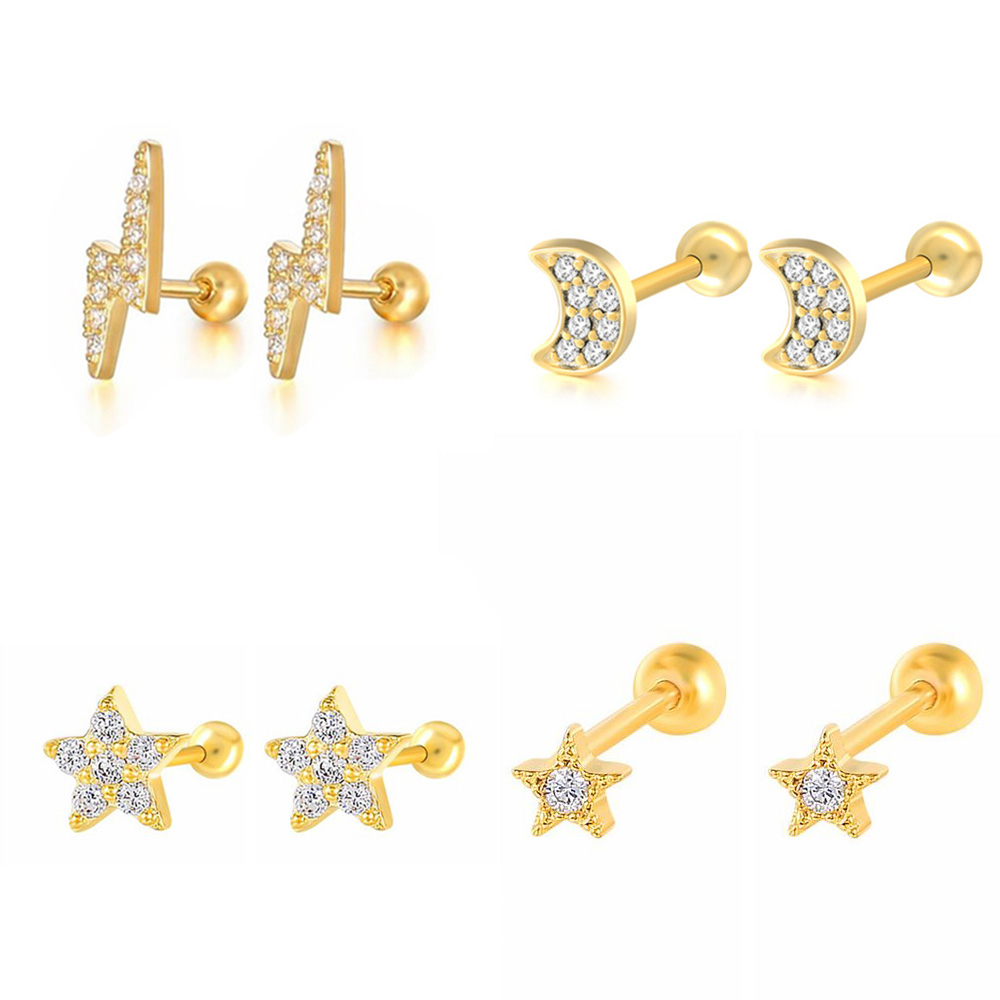 Tragus Flat Back - Pendientes de tuerca con forma de