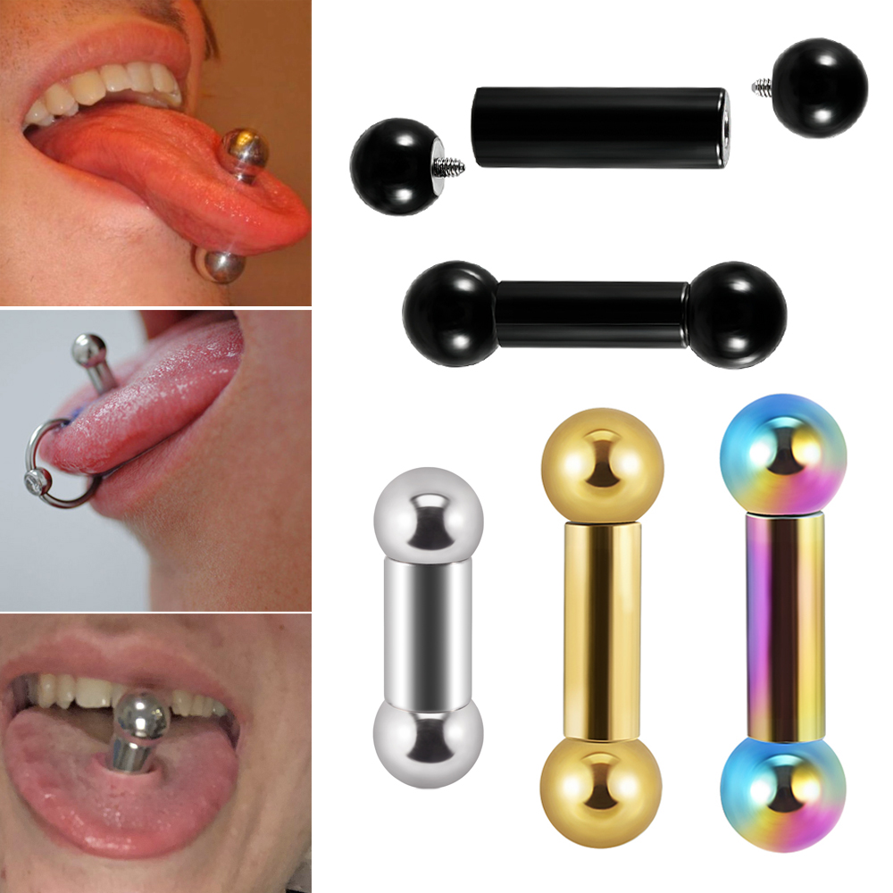 Tongue Barbell Straight - Anillo de barra recta de calibre