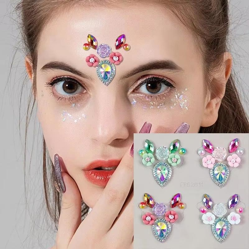 Body Jewelry Eyebrow - Pegatinas de diamantes de imitación 3D