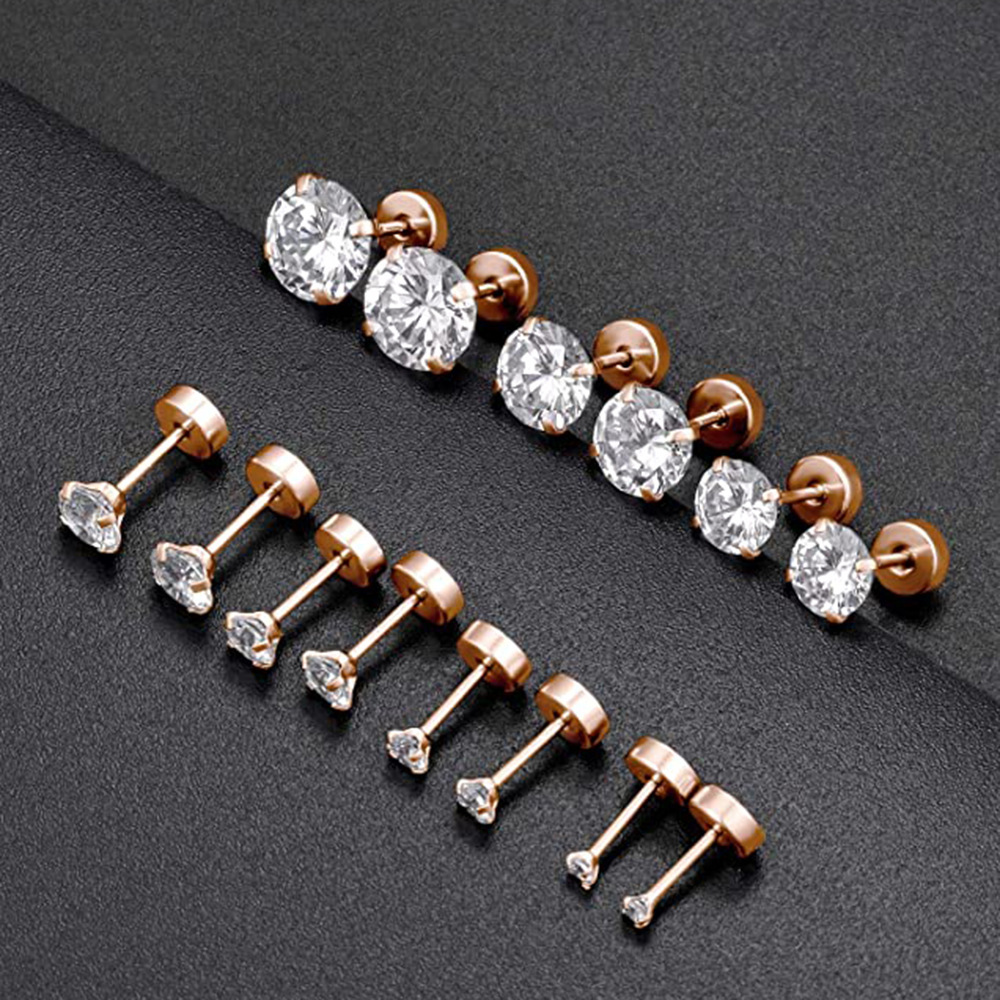 Tragus Flat Back - 1 par de pendientes clásicos con
