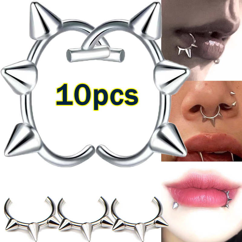 Body Jewelry Lip Ring - Anillo de nariz Punk de doble