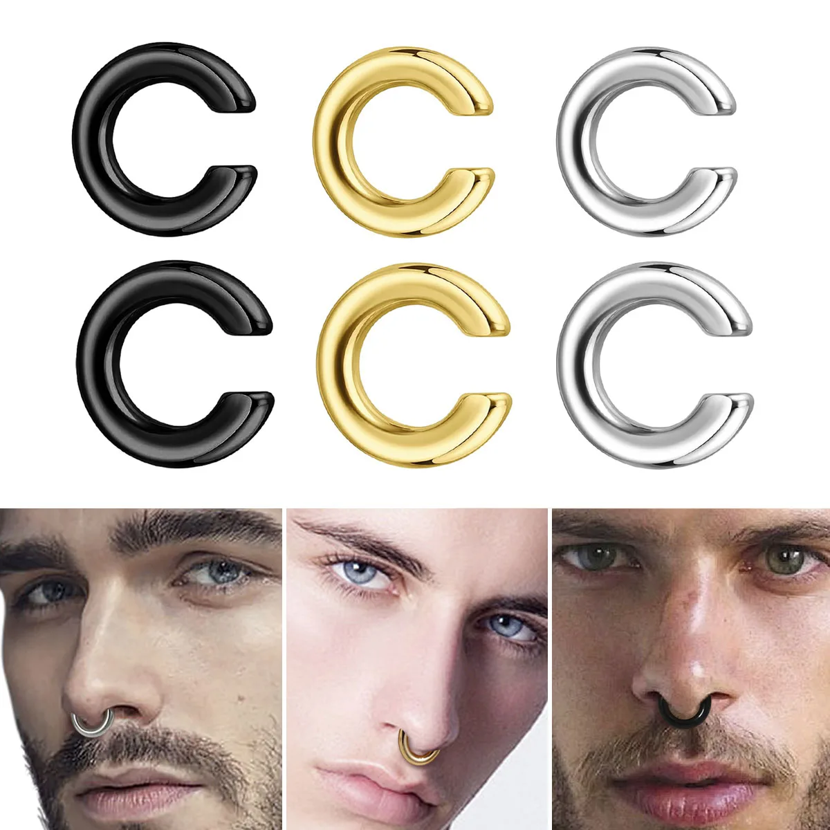 Body Jewelry Ear Piercing - 1 ud. Anillo de nariz exagerado