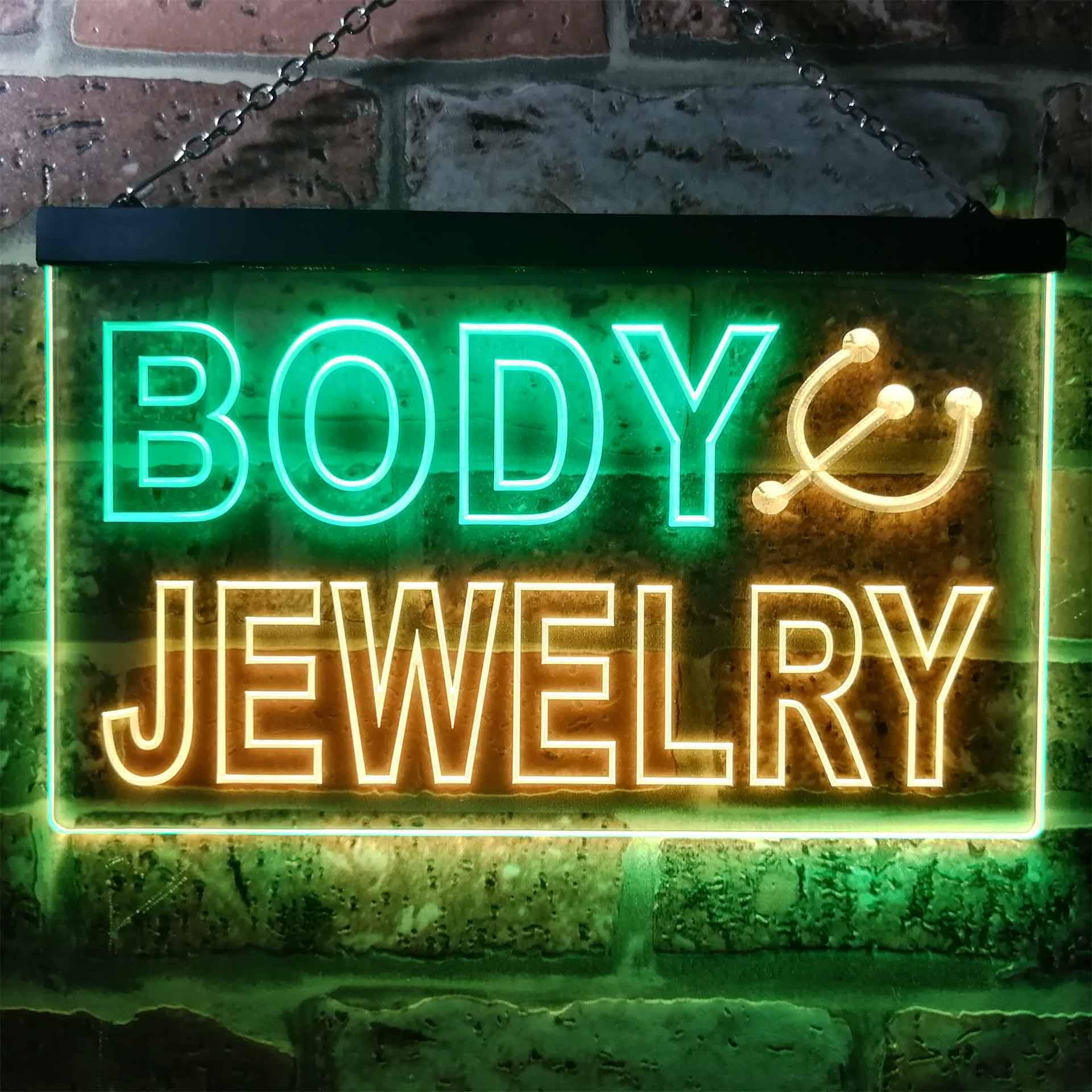 Body Jewelry Shop - Letrero de neón Led de doble