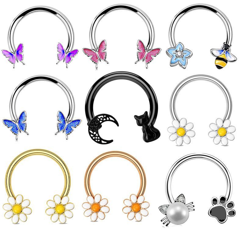Body Jewelry Ear Piercing - Pendientes de Aro de Acero Quirúrgico