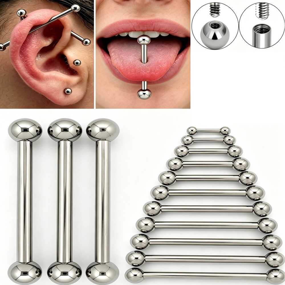 Tongue Barbell Straight - Piercings de Titanio G23 de 14G