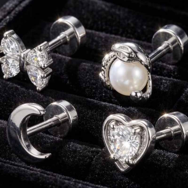 1PC Pendiente Hipoalergénico d - Tragus Flat Back reseña y precio