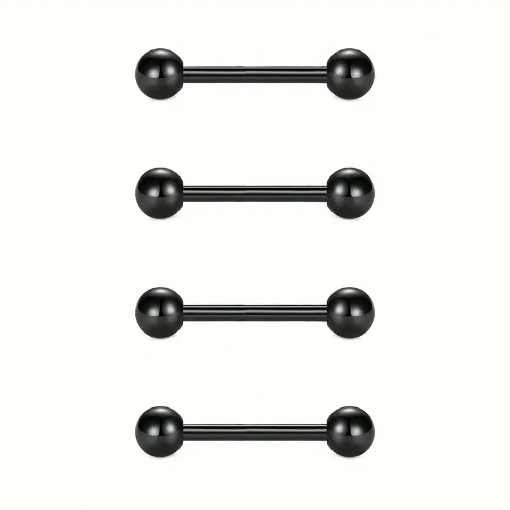 Juego de 4 anillos para pezón  - Tongue Barbell Straight reseña y precio