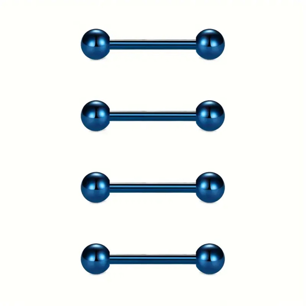 Juego de 4 anillos para pezón  - Tongue Barbell Straight reseña y precio
