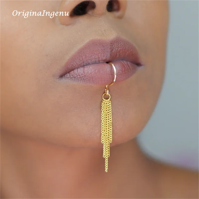 Cadena llena de oro de 14 quil - Body Jewelry Lip Ring reseña y precio