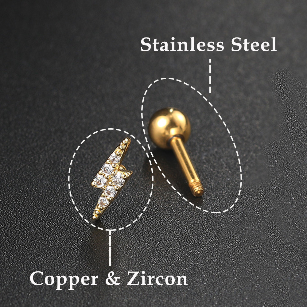 Pendientes de tuerca con forma - Tragus Flat Back reseña y precio
