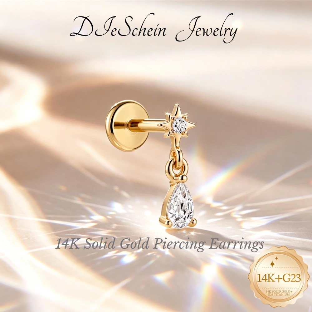 Pendientes de botón DIeSchein  - Tragus Flat Back reseña y precio