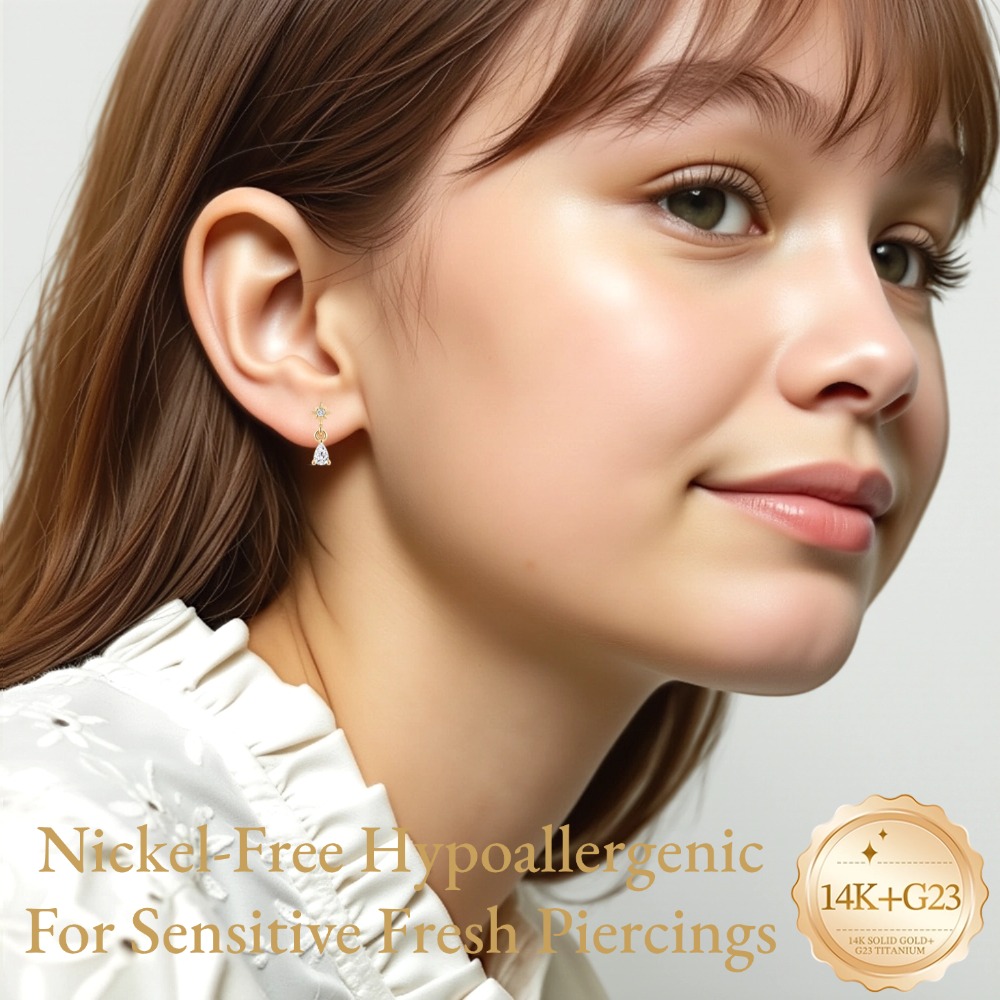 Pendientes de botón DIeSchein  - Tragus Flat Back reseña y precio