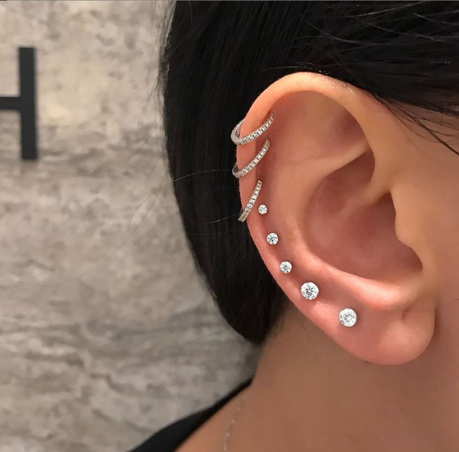 1 par de pendientes clásicos c - Tragus Flat Back reseña y precio