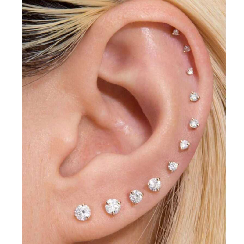 1 par de pendientes clásicos c - Tragus Flat Back reseña y precio