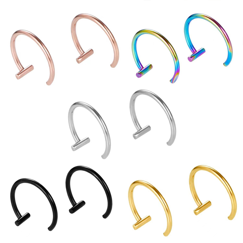 Pendientes de aro abierto de a - Body Jewelry Lip Ring reseña y precio