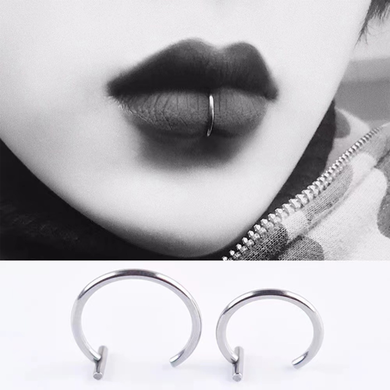 Pendientes de aro abierto de a - Body Jewelry Lip Ring reseña y precio