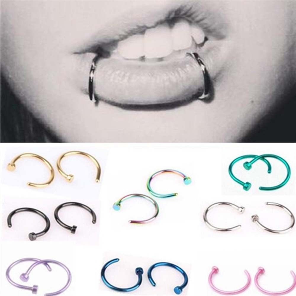 10 piezas de acero inoxidable  - Body Jewelry Lip Ring reseña y precio
