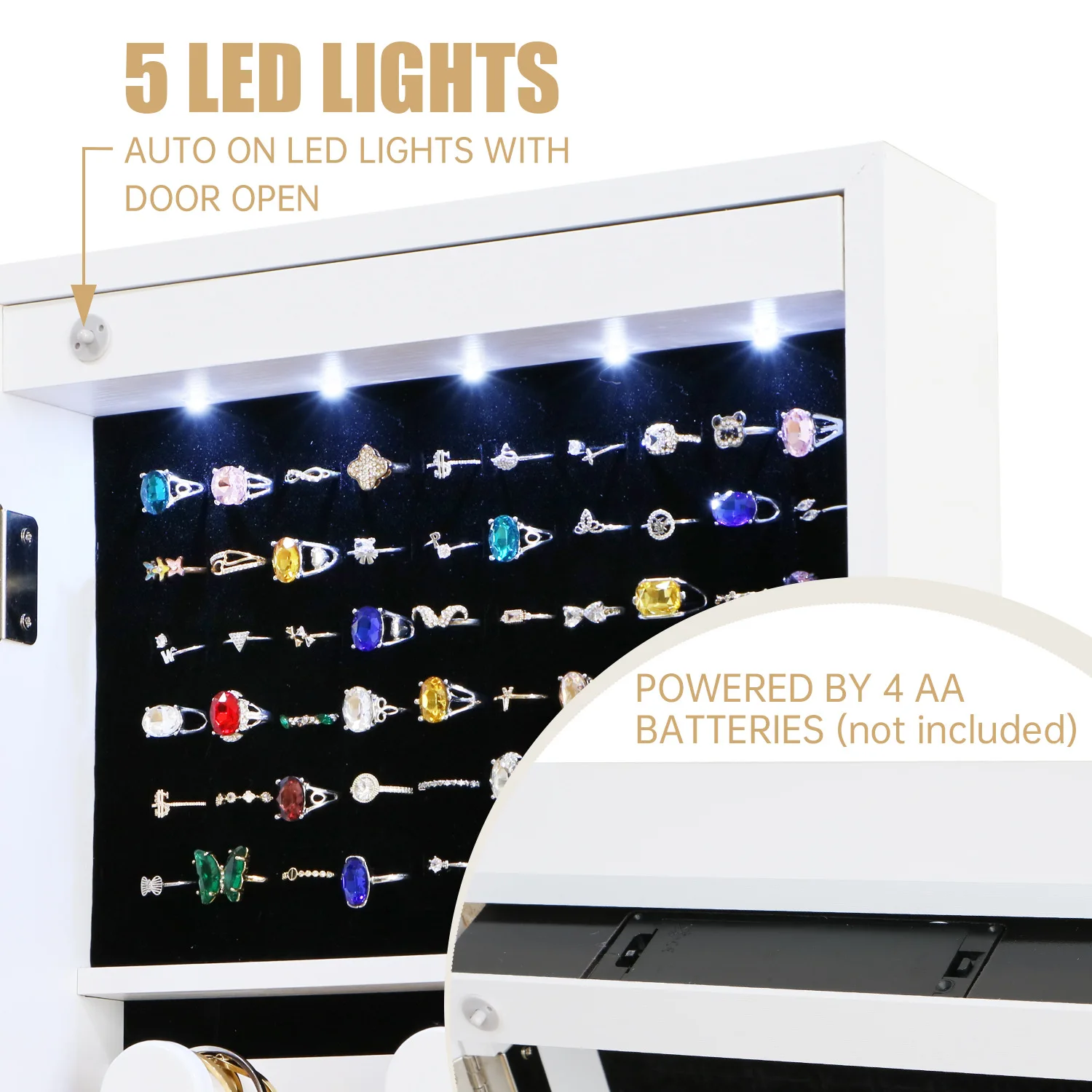 Armario de joyas con espejo, a - Body Jewelry Manufacturers reseña y precio