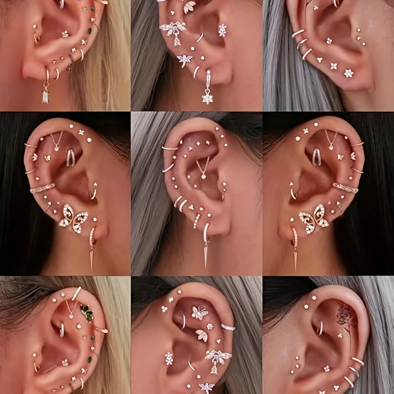 6 piezas de pendientes sin ros - Tragus Flat Back reseña y precio