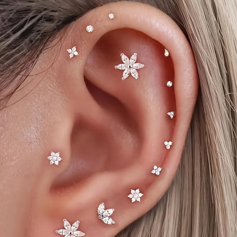 6 piezas de pendientes sin ros - Tragus Flat Back reseña y precio