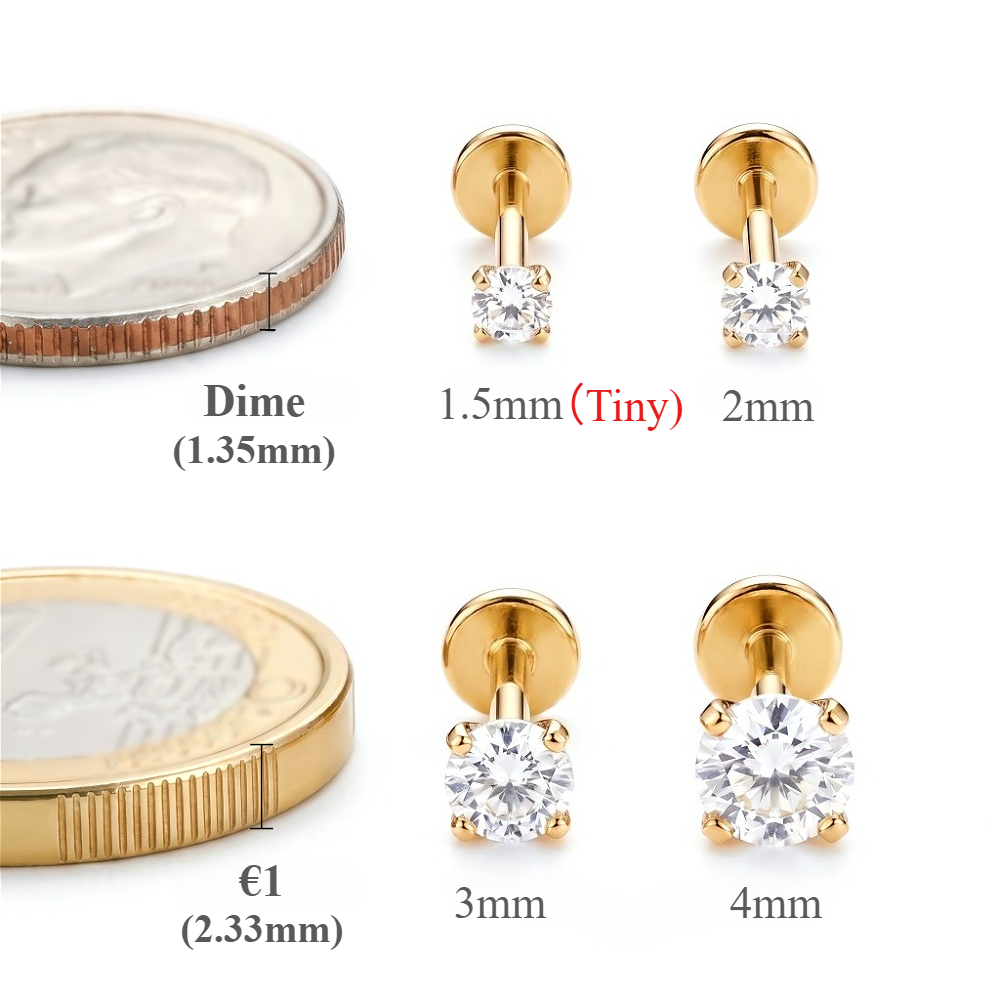 2/8 Uds pendiente de acero ino - Tragus Flat Back reseña y precio