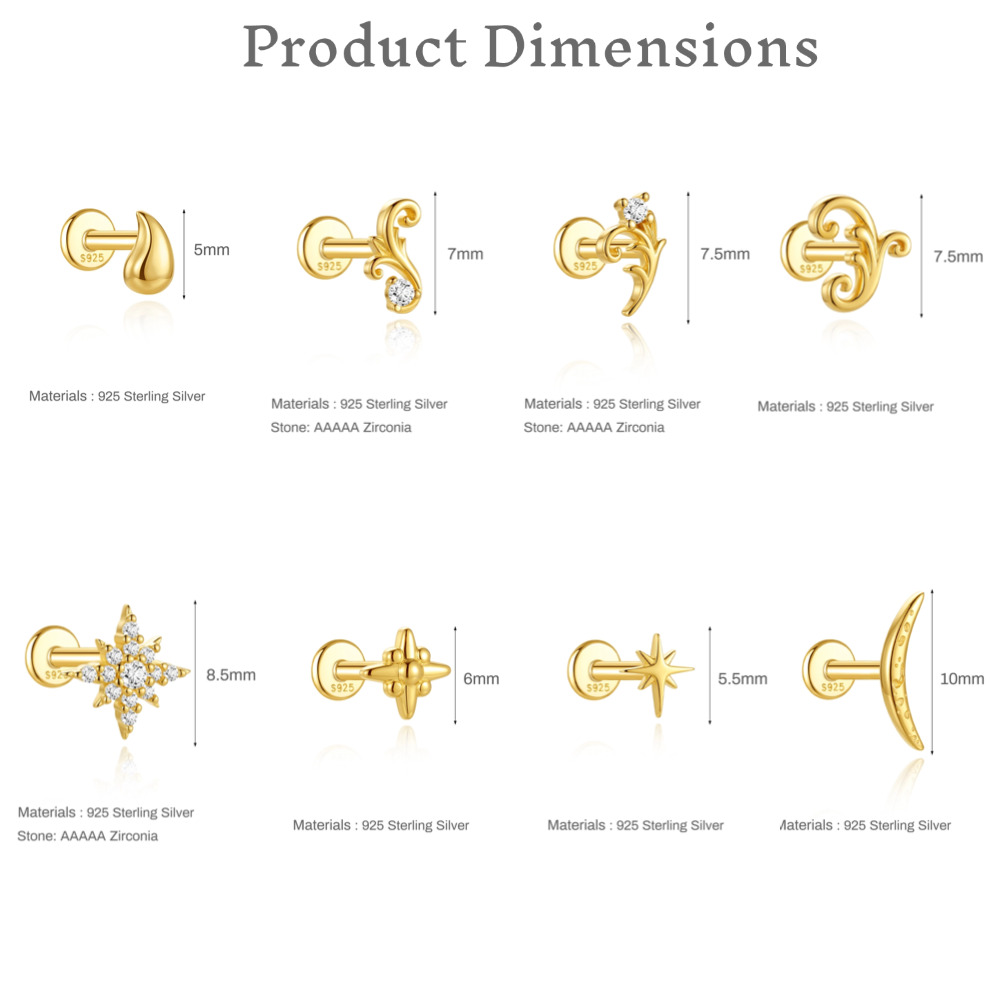 Canner Pendientes de Plata de  - Tragus Flat Back reseña y precio