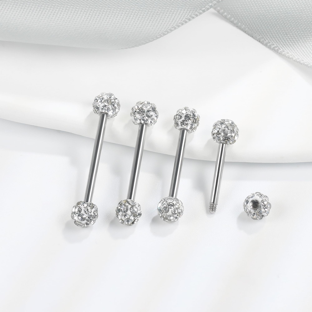 8 piezas 14G CZ pavimentado bo - Tongue Barbell Straight reseña y precio