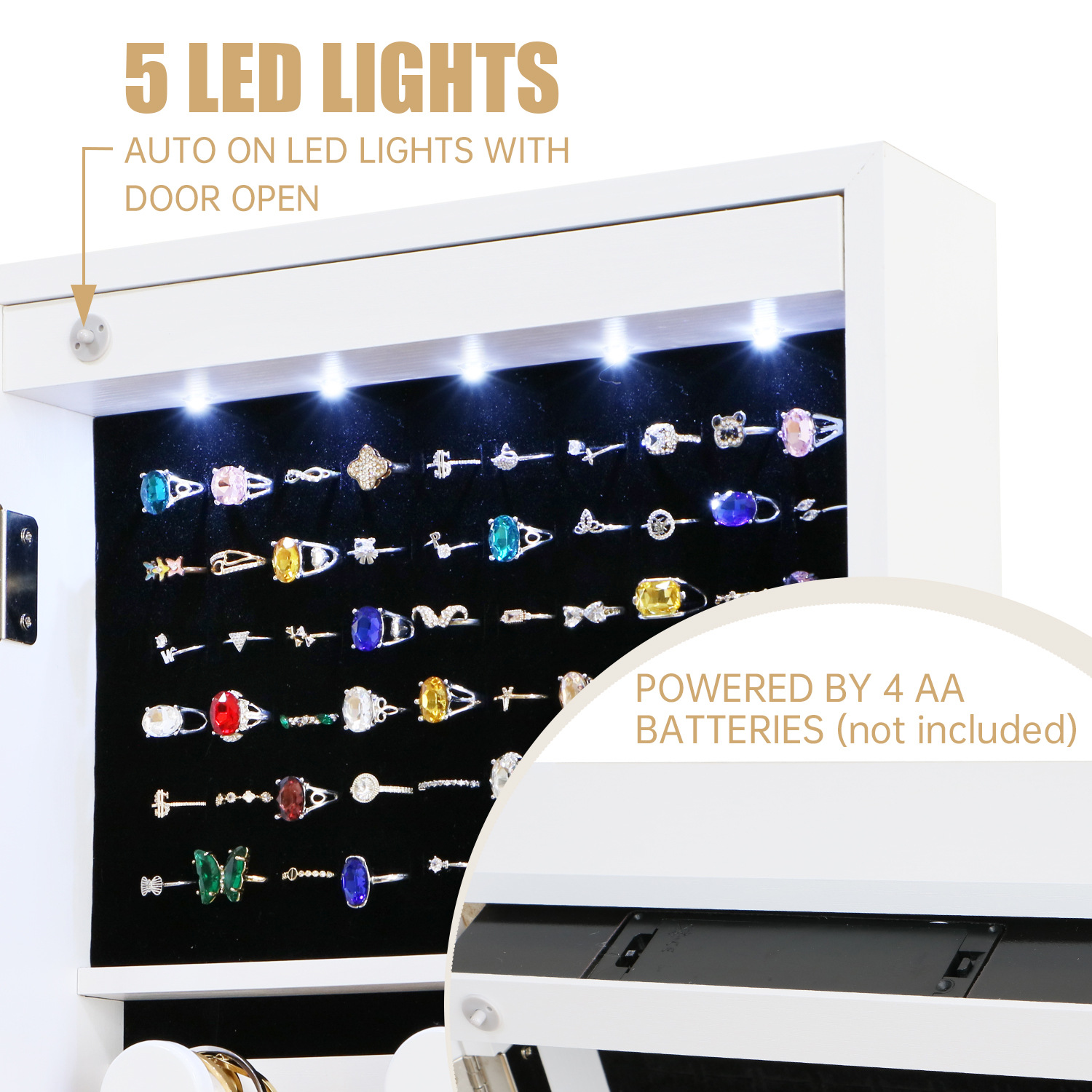 Armario para joyas con espejo, - Body Jewelry Manufacturers reseña y precio